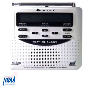 WR120C Midland Emergency Weather NOAA Radio with Alarm Clock - Top View