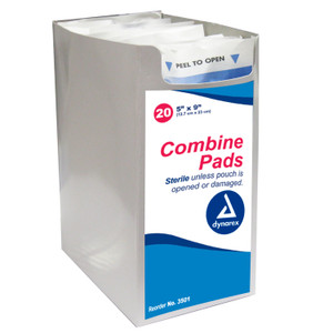 Combine Pads 1/pouch - Sterile, 5" x 9"