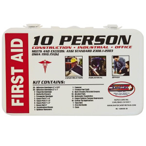 First Aid Kit - Plastic Case with Gasket - 10 Person First Aid Kit - Plastic Case with Gasket - 10 Person