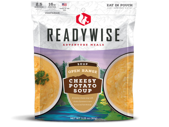 ReadyWise Adventure Meals Open Range cheesy potato soup pouch, 2.5 servings