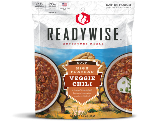 ReadyWise Adventure Meals High Plateau veggie chili soup pouch, 2.5 servings