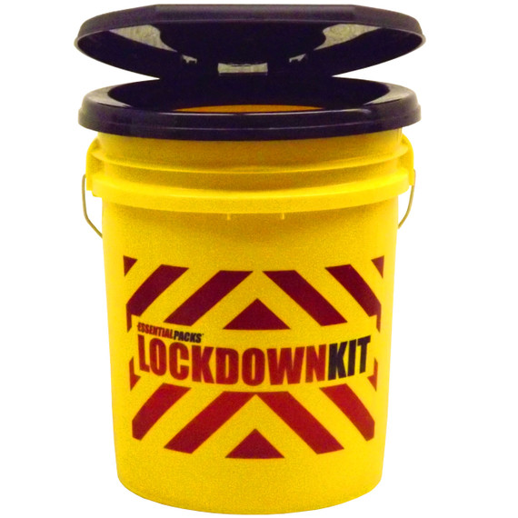 "LOCKDOWN KIT"  Bucket with Snap-On Toilet Seat Lid