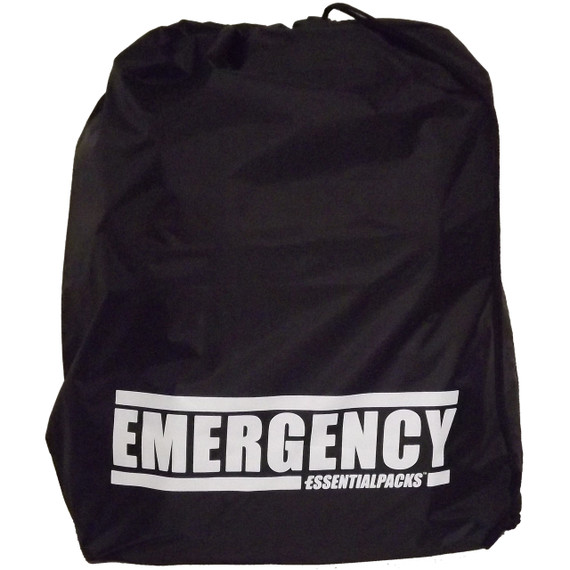 "EMERGENCY" Drawstring Bag (Black)