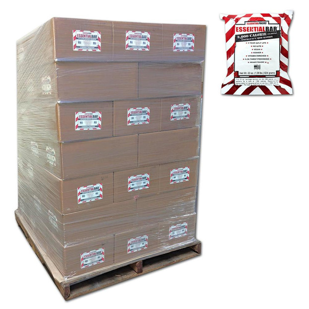 Essential Packs Essential Bar - Emergency Food Ration - 3,000 Calorie - Pallet of 1,176