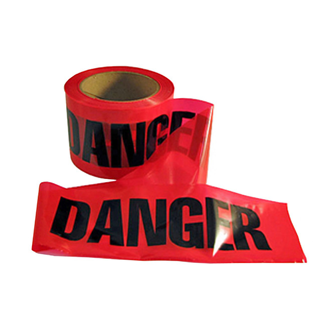 Roll of red DANGER barricade tape, 300 foot length