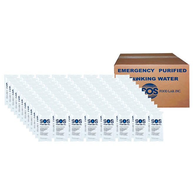 SOS Food Labs Emergency Drinking Water - Case of 96 Pouches