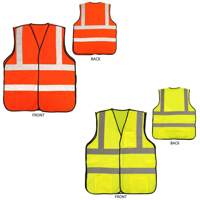 Premium 5 point breakaway safety vest ANSI Class 2 color options in orange and yellow