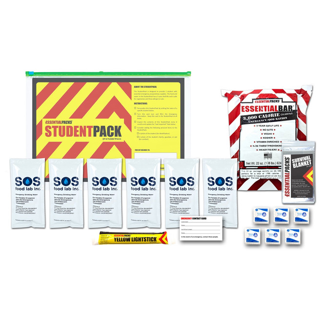 StudentPack Emergency Kit In Resealable Bag (3 Day) - Contents