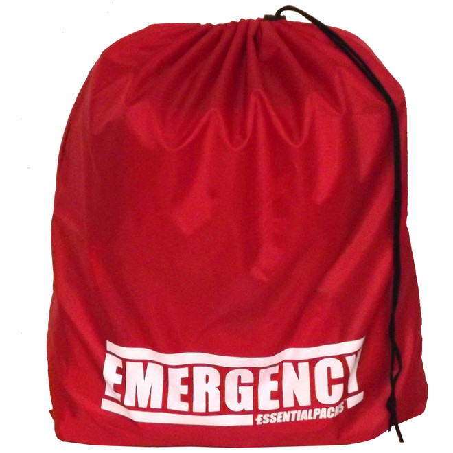 "EMERGENCY" Drawstring Bag (Red)