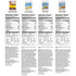 Nutrition facts labels for ReadyWise tortilla soup, stroganoff, pasta alfredo and cheesy lasagna