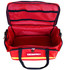 EP-FLEX4D PRO red emergency duffel bag open showing lined main compartment and Emergency label