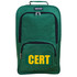 Standard CERT green backpack with yellow CERT letters on the front pocket