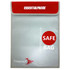 Fireproof water resistant document pouch closed, with red EssentialPacks flap and Safe Bag logo