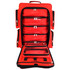 Red Deluxe EP-FLEX4Z emergency backpack open with optional large and small removable pouches