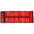 Essential Packs red rollout sleeve with 15 transparent compartments, unrolled and empty