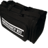 Standard black emergency kit duffel bag with shoulder strap, elevated view