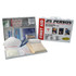 25 person first aid kit shown open with bandages, gauze and dressings inside the plastic case