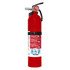 Red First Alert rechargeable home fire extinguisher rated 1-A:10-B:C
