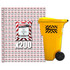 Emergency food supply module for 200 students: yellow rolling bin with 200 Essential Bar food rations