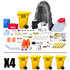 100 person Office Pro emergency kit with four wheeled containers, privacy shelter, water and supplies