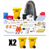50 person Office Pro emergency kit contents with two wheeled containers, privacy shelter, water and supplies