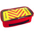 Back of the red RescuePack Stop the Bleed case showing belt strap and clear lid