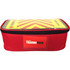 Front of the red TraumaPack mobile trauma kit with yellow chevron clear top