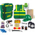 Deluxe CERT kit contents: CERT backpack, safety vest, hard hat, flashlight, first aid kit, gloves and pry bar