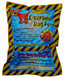 Mayday emergency dog food pouch with yellow and black hazard stripe border