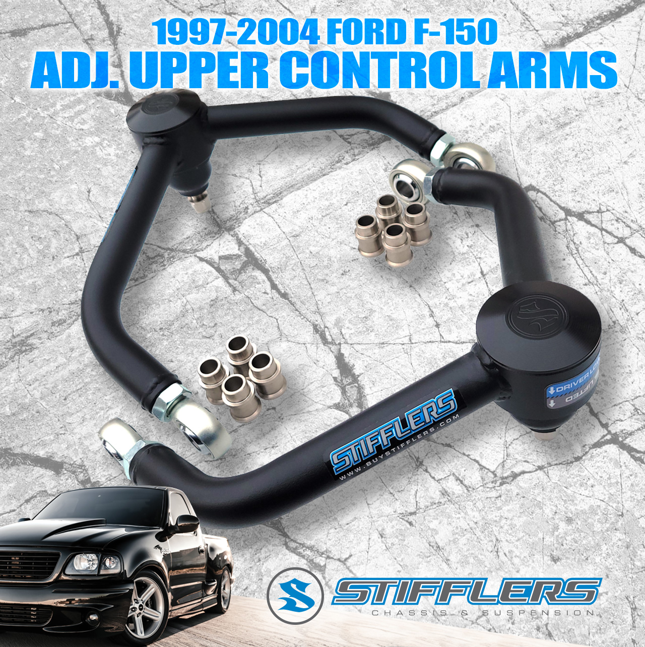 New! 1997-2004 F-150 2WD Adjustable Front Upper Control Arms 