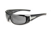 Space 631-C1S-FS Glass Crystal Black Snake Skin Frame, Grey Flash Silver Lens