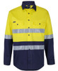 Jb's Hi Vis (D+N) L/S Stretch Work Shirt With Tape  6DSWL