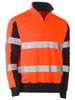 Taped Two Tone Hi Vis Contrast Stretchy 1/4 Zip Pullover BK6817T