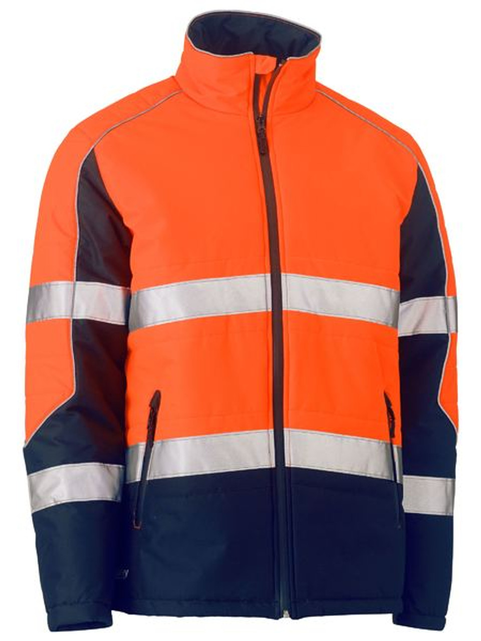 Taped Hi Vis Puffer Jacket with Stand Collar BJ6829T - Boots And Workwear