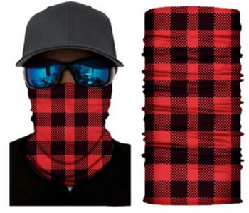 Simba Bandana face mask Neck Lumber Jack Black/Red S126