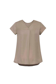 Clearance Womens Kayla V-neck Pleat Blouse RB967LS Moose