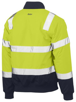 Taped Two Tone Hi Vis Bomber Jacket with Padded Lining BJ6730T