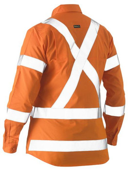 Bisley Recycle Women's X Taped Hi Vis Drill Shirt BL6266XT