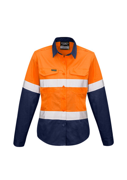 ZW720  WOMENS RUGGED COOLING TAPED HI VIS SPLICED SHIRT