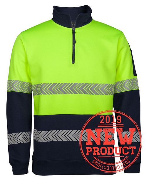 HI VIS ½ ZIP SEGMENTED TAPE FLEECE 6HZS