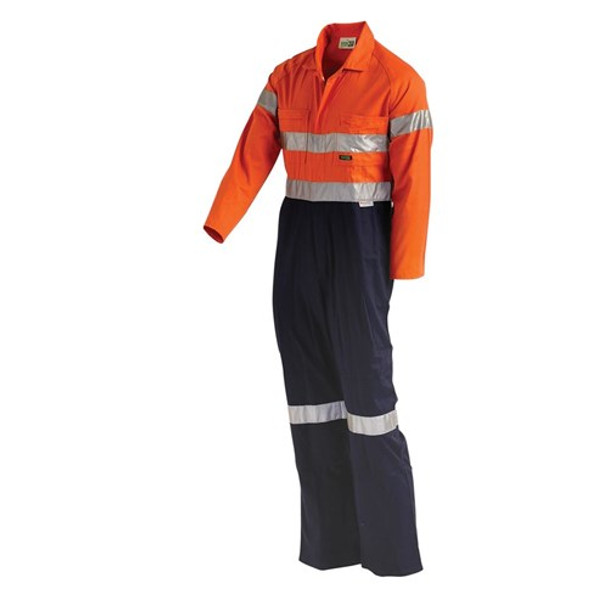 Hi-Vis 2-Tone Regular Weight Taped Coverall with Metal Press Studs 4004