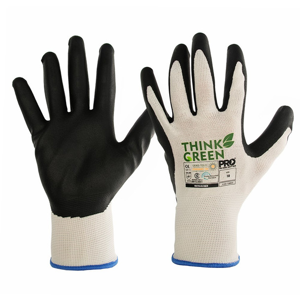 THINK GREEN NITRILE DIP RECYCLED GLOVE PK 12 : TGBN