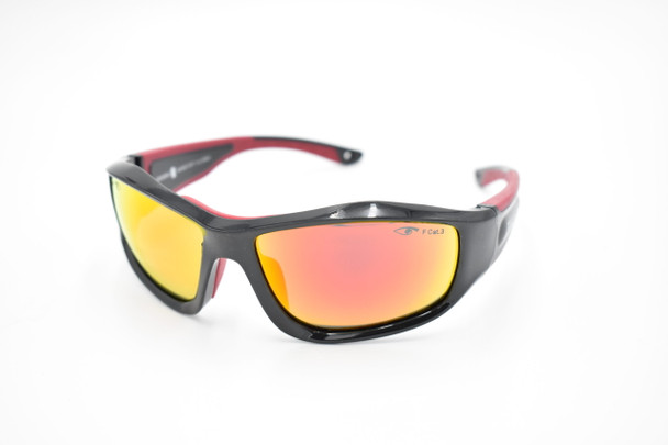 Iceberg 747-A1-PGWM Glass Aluminium Black with Red frame and Grey lens