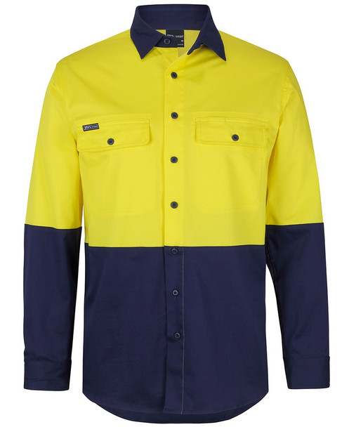 Jb's Hi Vis L/S Stretch Work Shirt 6HSWL