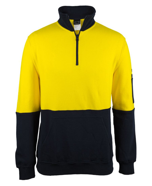 Jb's Hi Vis 310 Cotton 1/2 Zip Fleece  6HVFM