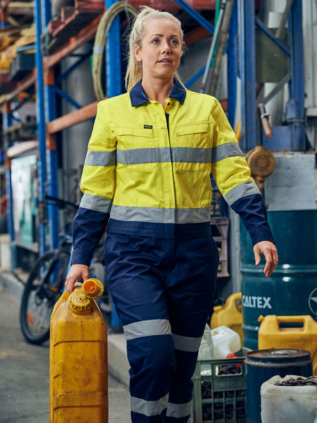 Women's Taped Hi Vis Cotton Drill Coverall BCL6066T