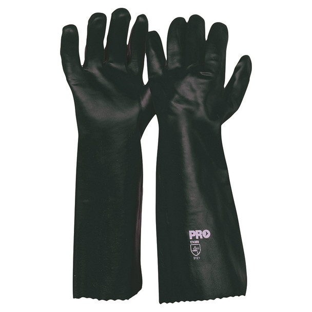 Pro Choice 12x 45cm Green Double Dipped PVC Gloves Large - PVC45DD