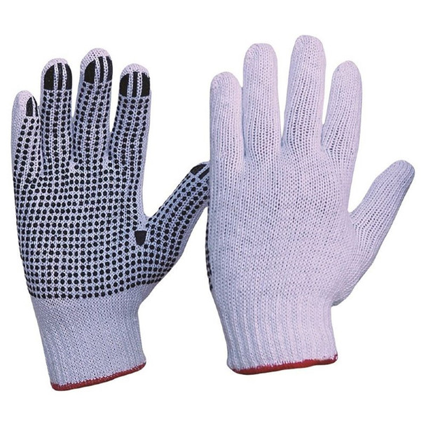 Pro Choice 12x Knitted Poly/Cotton With Pvc Dots Gloves Ladies Size - 342KPDBL