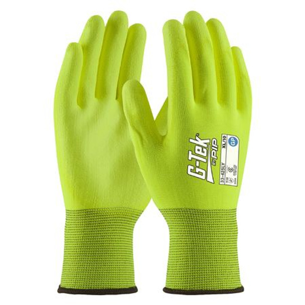 G-Tek 12x 13G Hi Vis Yellow GP Palm Dip Glove-33-425LY G-Tek 12x 13G Hi Vis Yellow GP Palm Dip Glove-33-425LY