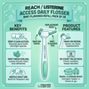 Daily Flosser Refill Heads Mint – 28 Snap‑On Replacement Tips. Infographic of  replacement tip in the flosser handle